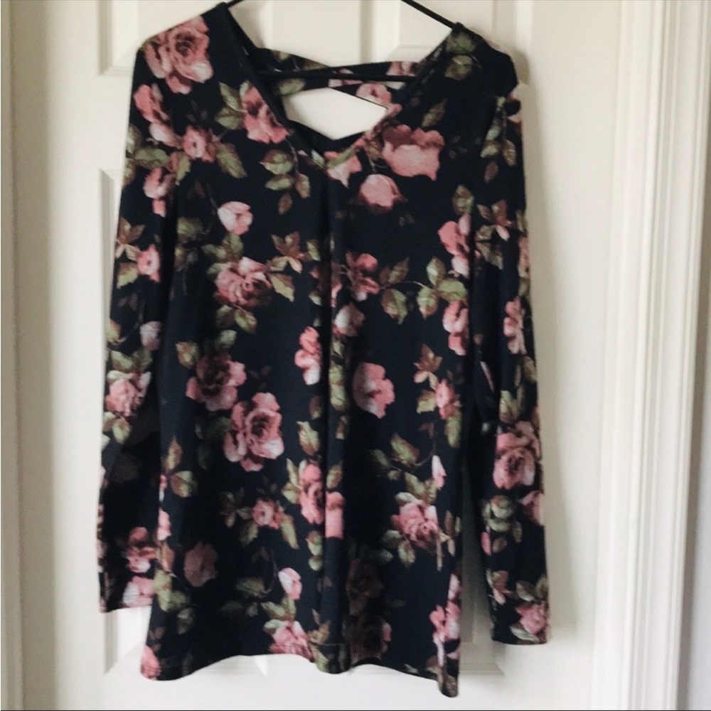 Black floral sweater